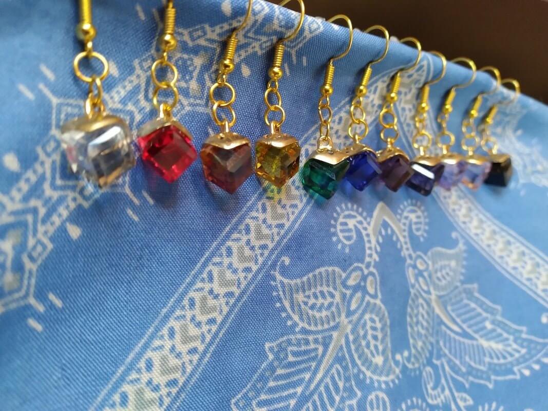 Crystal Cube Earrings Group