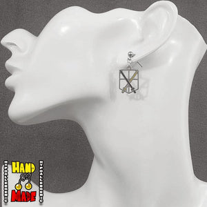 Handmade Silver 104th Trainer Squad Dropped Posts Earrings Anime