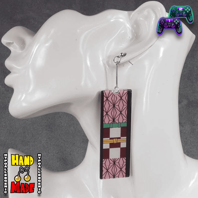 Acrylic Bamboo Hanafuda Anime Earrings