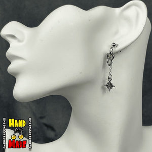 Silver Shadow Heart Gaming Earrings