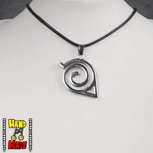 Silver Spiral Leaf Anime Necklace