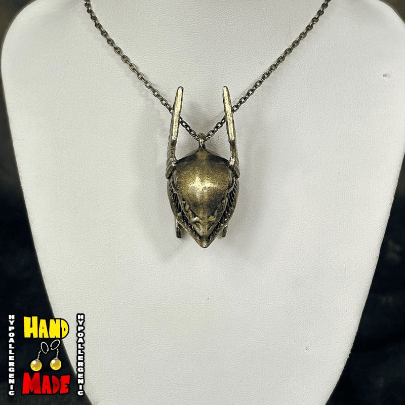 Golden Helmet Gaming Necklace
