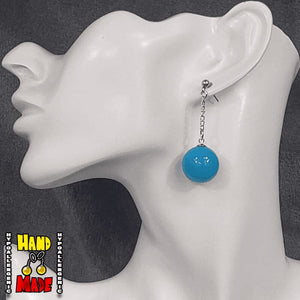 Light Blue Plastic Sphere Anime Earrings