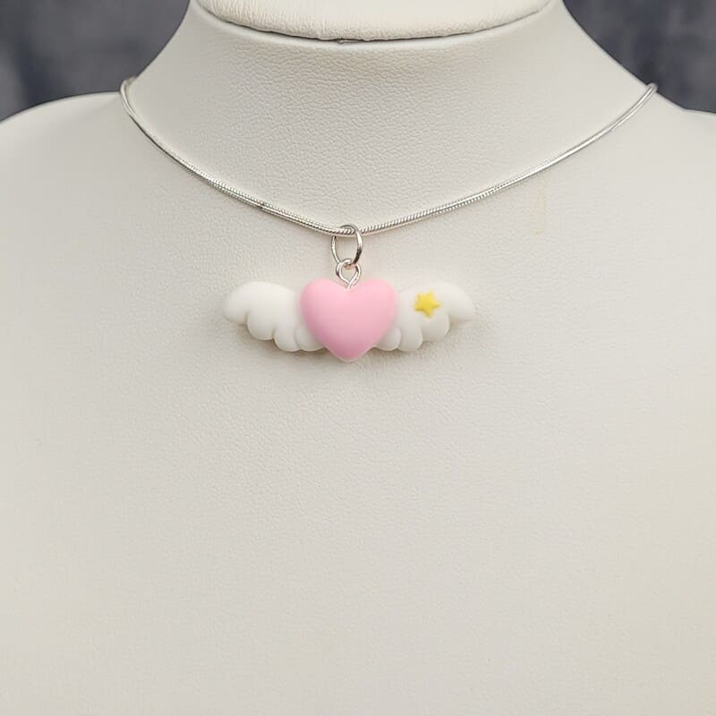 Heart with Wings Anime Necklace