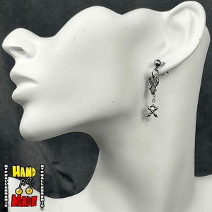 Silver Shadow Heart Gaming Earrings