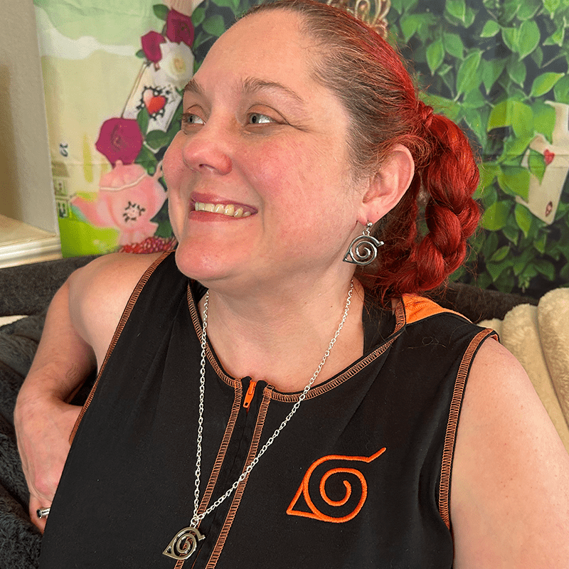 Silver Spiral Leaf Anime Necklace