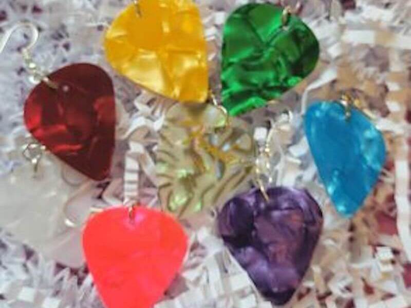 Guitar Pick Earrings and Necklaces