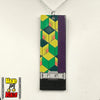 Handmade Acrylic Giyu Hanafuda Anime Earrings- based on his profile with patterns and belt