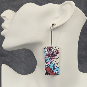 Acrylic Kanae Hanafuda Earrings