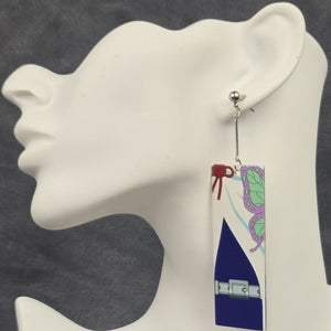 Acrylic Kanao Hanafuda Earrings