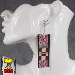 Acrylic Nezuko Hanafuda Earrings