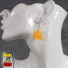 Acrylic Orange Pac-Man Ghost Earrings