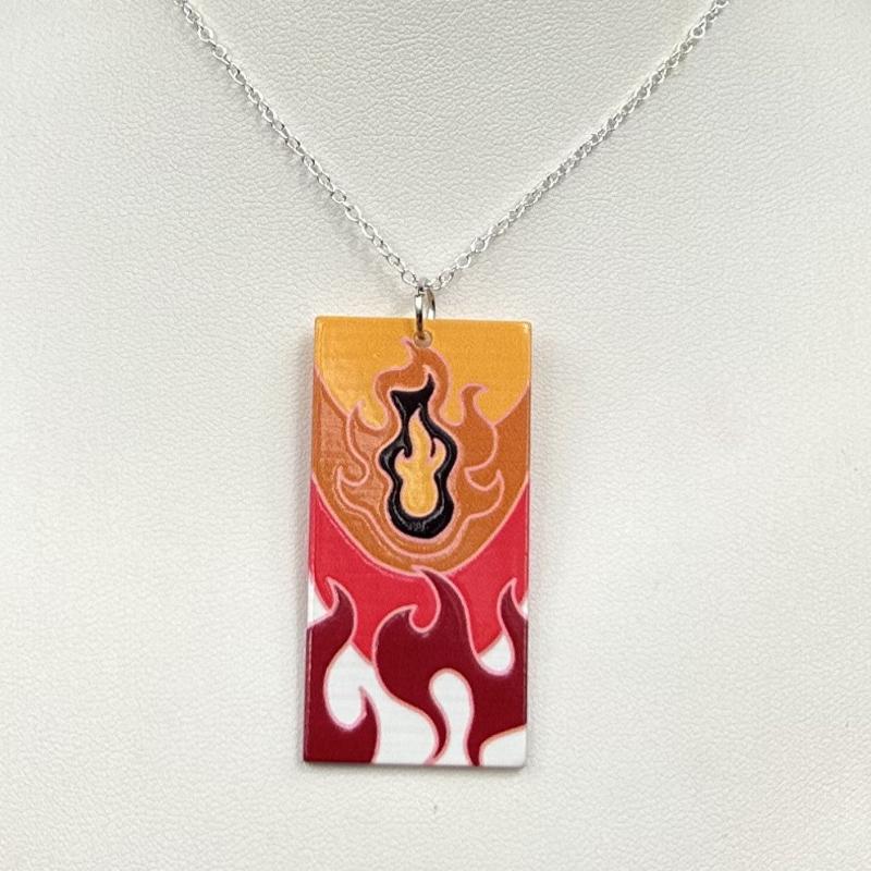 Acrylic Rengoku Hanafuda Necklace- Pattern