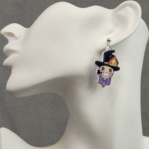 Acrylic Turnip Head Anime Earrings