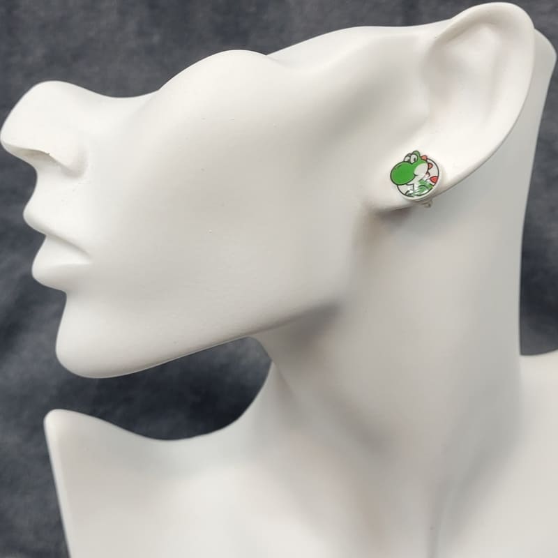 Acrylic Yoshi Stud Gaming Earrings