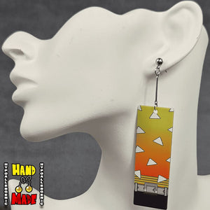 Acrylic Zenitsu Hanafuda Earrings