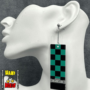 Acrylic Tanjiro Hanafuda Earrings