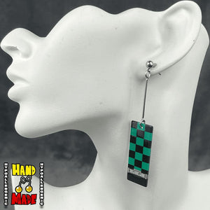 Acrylic Tanjiro Hanafuda Earrings