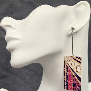 Left Acrylic Tengen Hanafuda Earrings