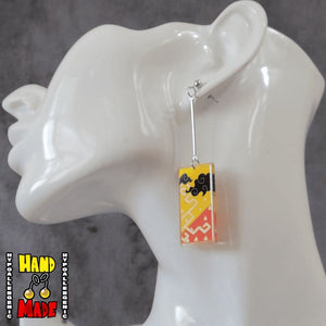 Acrylic Zenitsu Hanafuda Earrings