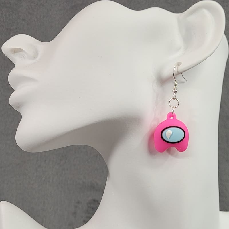 Pink Among Us Gaming Earrings