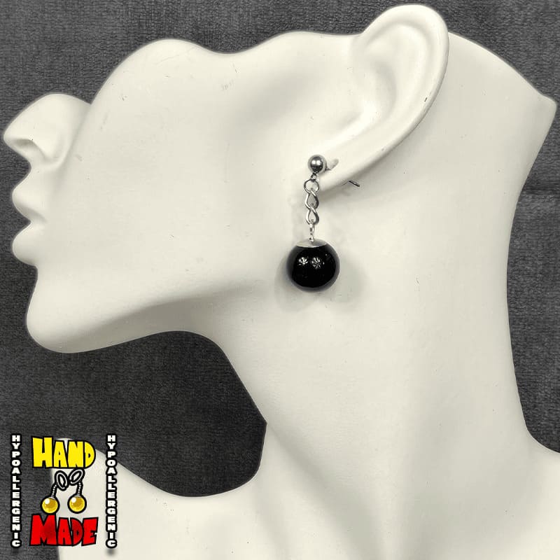 Handmade Black Manga Potara Earrings