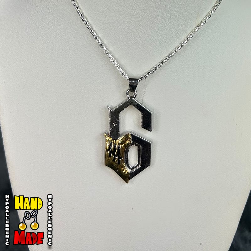 Handmade Blade Order Anime Necklace featuring metal blade emblem charm on a silver chain.