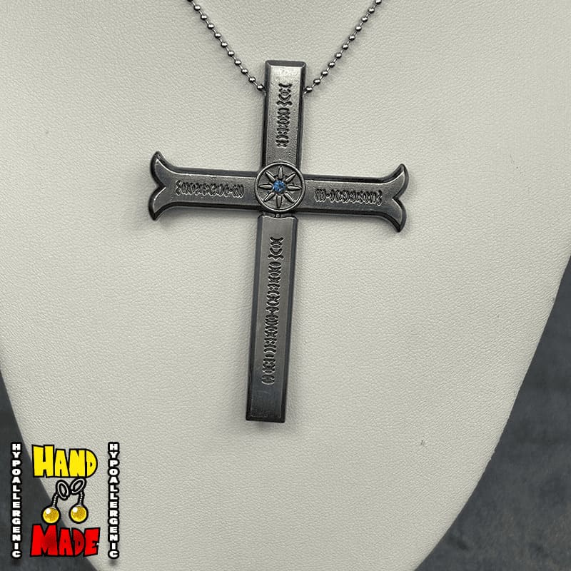 Handmade Silver Dracule Mihawk Removable Sheath Necklace. Sheath removes to show Mihawk's Blade.