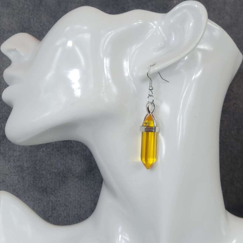 Clear Gold Cosplay Crystal Earrings