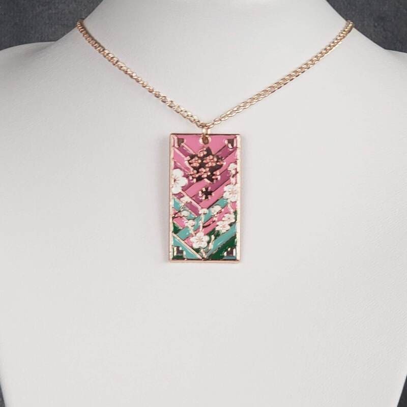 Metal Misturi Hanafuda Necklace