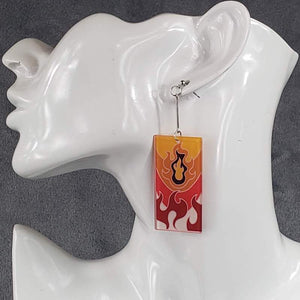 Acrylic Rengoku Hanafuda Earrings- Pattern