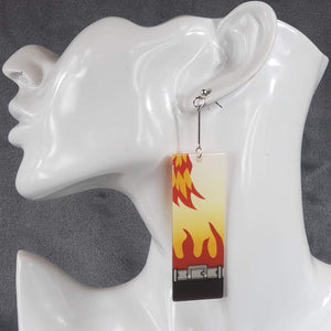 Acrylic Rengoku Hanafuda Earrings- Profile