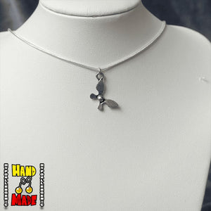 Handmade Guiding Fairy Gaming Necklace featuring metal fairy charm on a silver chain.
