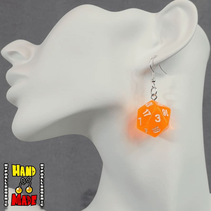 Large D20 Dice Earrings