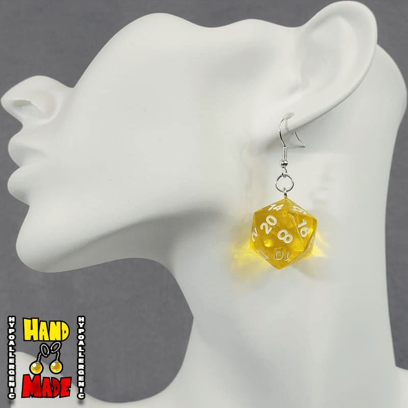 Large D20 Dice Earrings