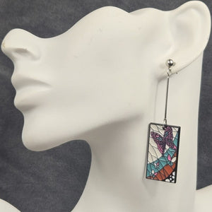 Metal Kanae Hanafuda Earrings