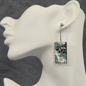 Metal Sanemi Hanafuda Earrings