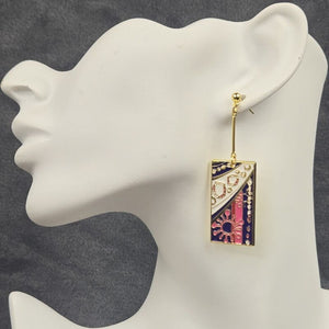 Metal Tengen Hanafuda Earrings