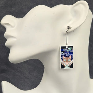 Metal Inosuke Hanafuda Earrings