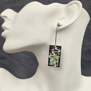 Metal Mamoko Hanafuda Earrings