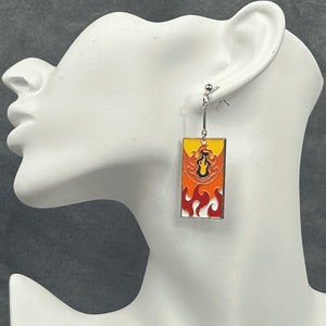 Metal Rengoku Hanafuda Earrings