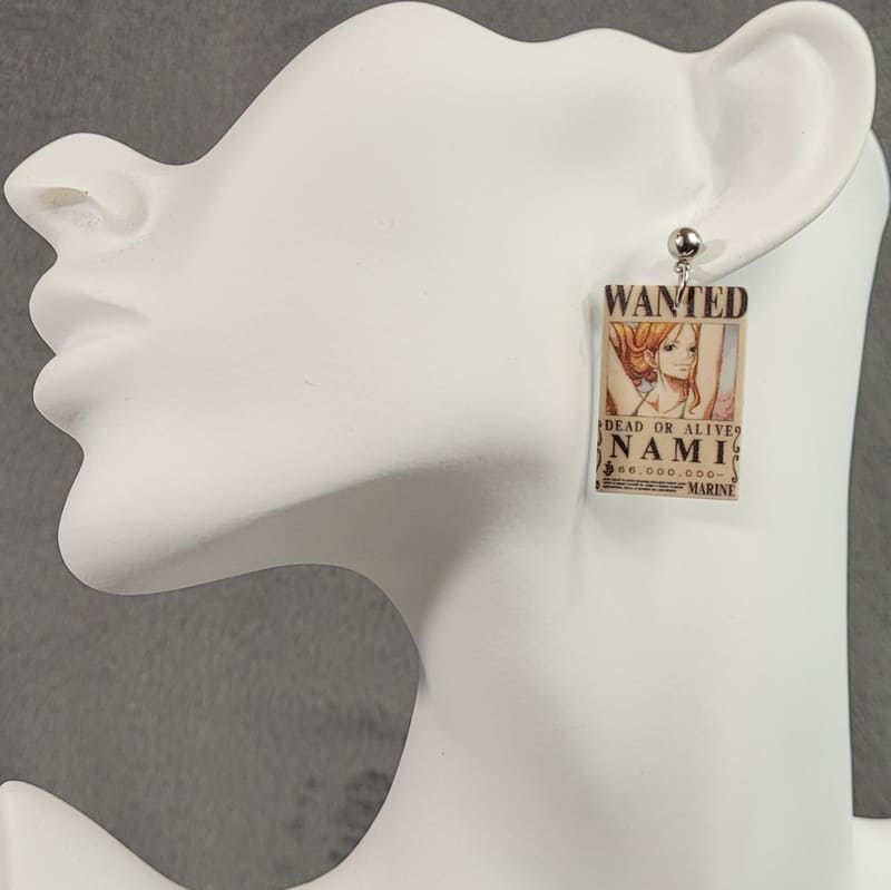 Nami One Piece Wanted Poster Earrings