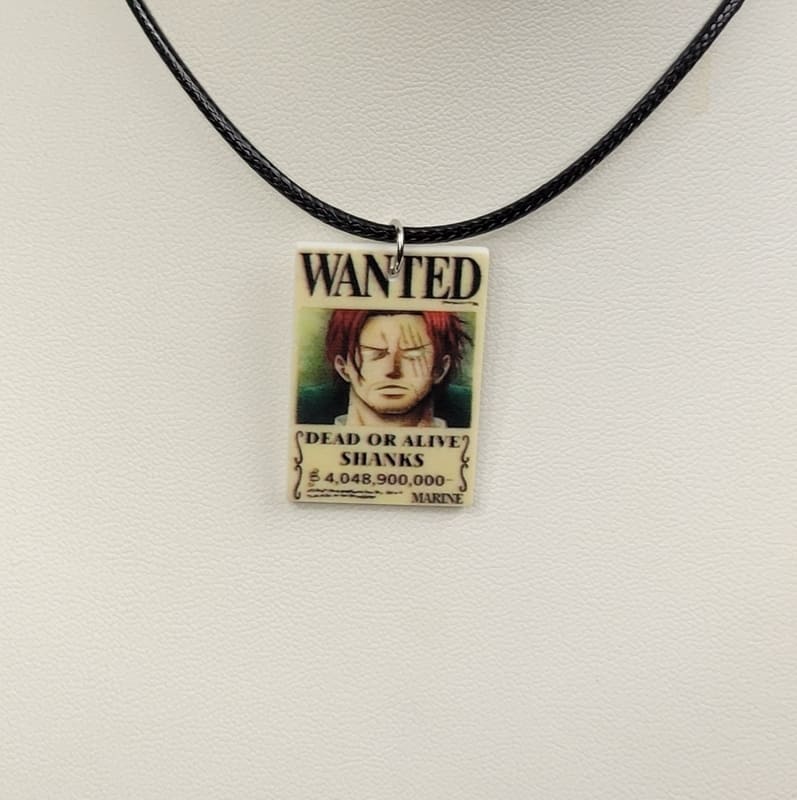 Shanks  One Piece Wanted Poster Necklaces