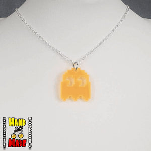 Plastic Pac-Man Ghost Necklace