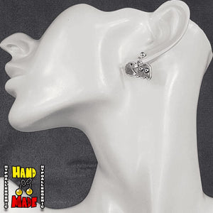 Silver Pac-Man Earrings