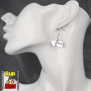 Silver Pac-Man Earrings