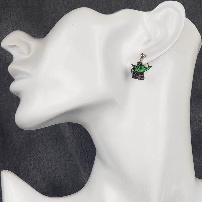 Baby Yoda Sitting Earrings