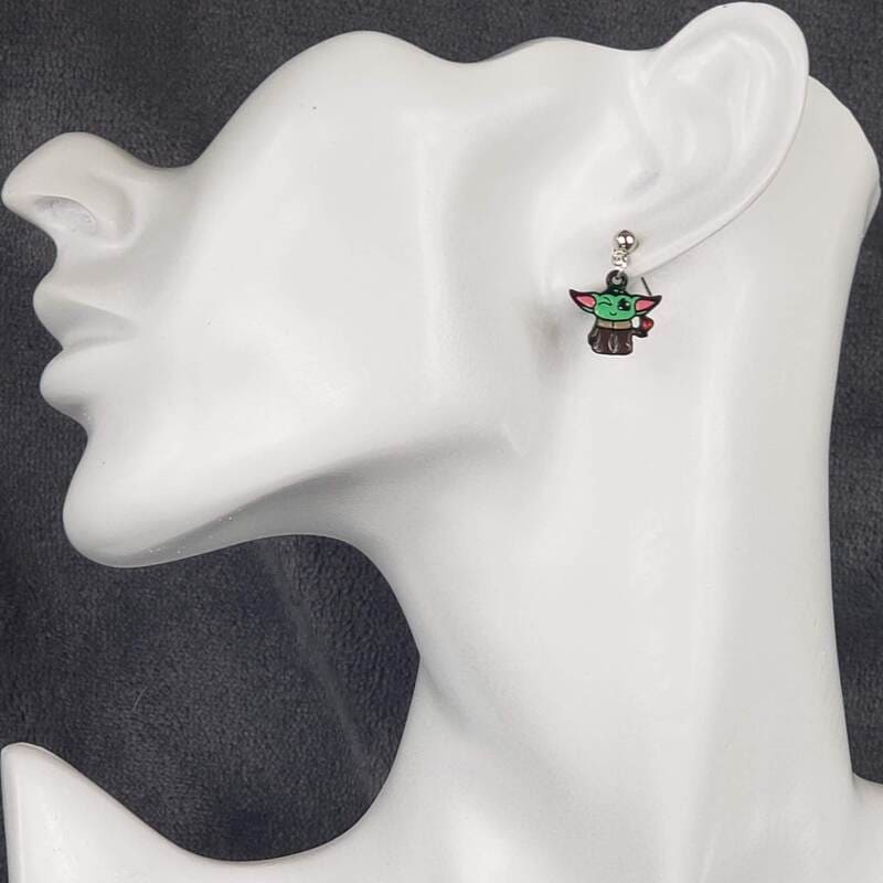 Baby Yoda Winking Earrings