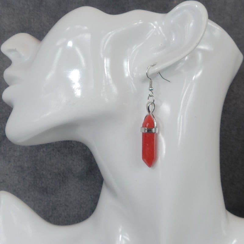 Solid Red Cosplay Crystal Earrings