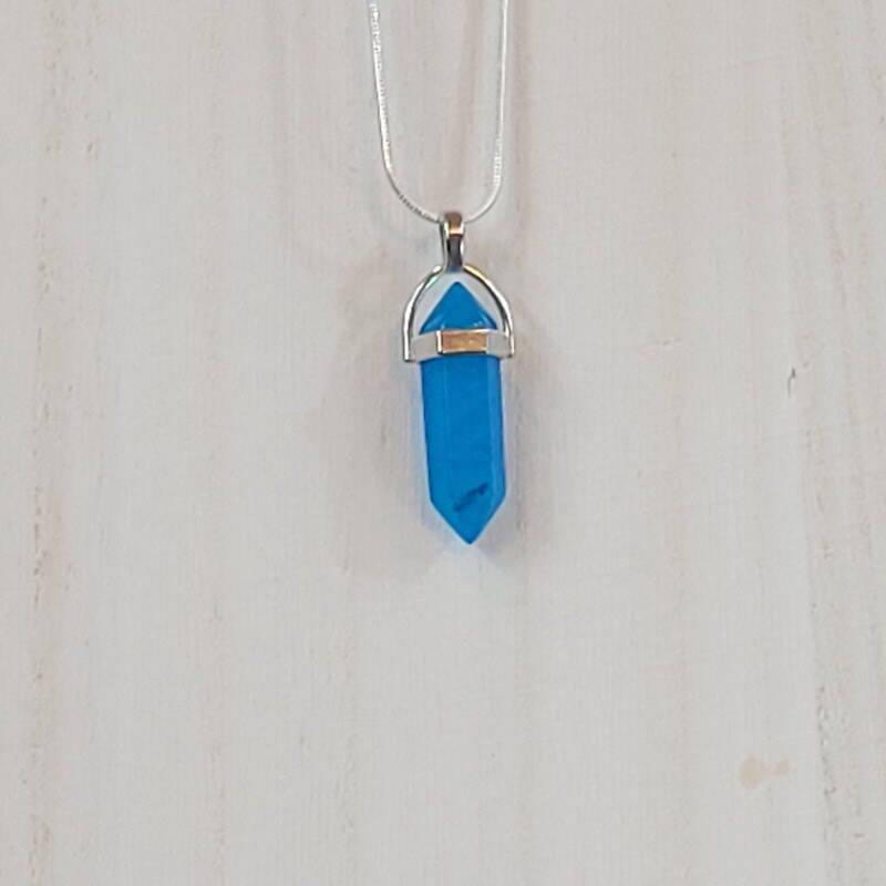 Bright Blue Cosplay Crystal Necklace